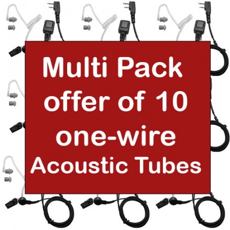 Pack of 10 One-Wire Acoustic tube Covert Earpieces