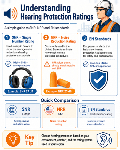 Understanding SNR, NRR & EN Hearing Protection Rating Standards